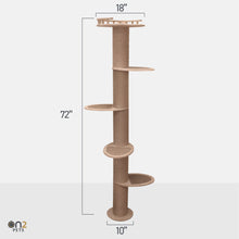 Load image into Gallery viewer, 5-Level Wall-Mounted Activity Cat Tree, 72 Inch Cat Scratching Post