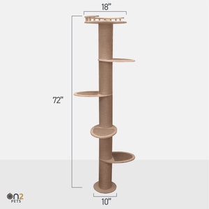 5-Level Wall-Mounted Activity Cat Tree, 72 Inch Cat Scratching Post