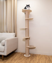 Load image into Gallery viewer, 5-Level Wall-Mounted Activity Cat Tree, 72 Inch Cat Scratching Post