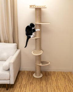 5-Level Wall-Mounted Activity Cat Tree, 72 Inch Cat Scratching Post