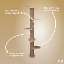 Load image into Gallery viewer, 5-Level Wall-Mounted Activity Cat Tree, 72 Inch Cat Scratching Post