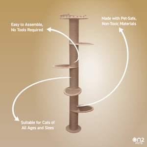 5-Level Wall-Mounted Activity Cat Tree, 72 Inch Cat Scratching Post