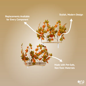 Interchangeable Leaves Curved Cat Canopy (Set of Two), Mixed Maple