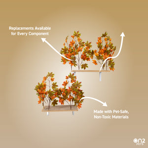 Interchangeable Leaves Rectangular Cat Canopy (Set of Two), Mixed Maple