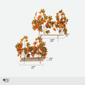 Interchangeable Leaves Rectangular Cat Canopy (Set of Two), Mixed Maple