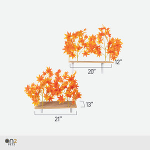 Interchangeable Leaves Rectangular Cat Canopy (Set of Two), Orange Blaze