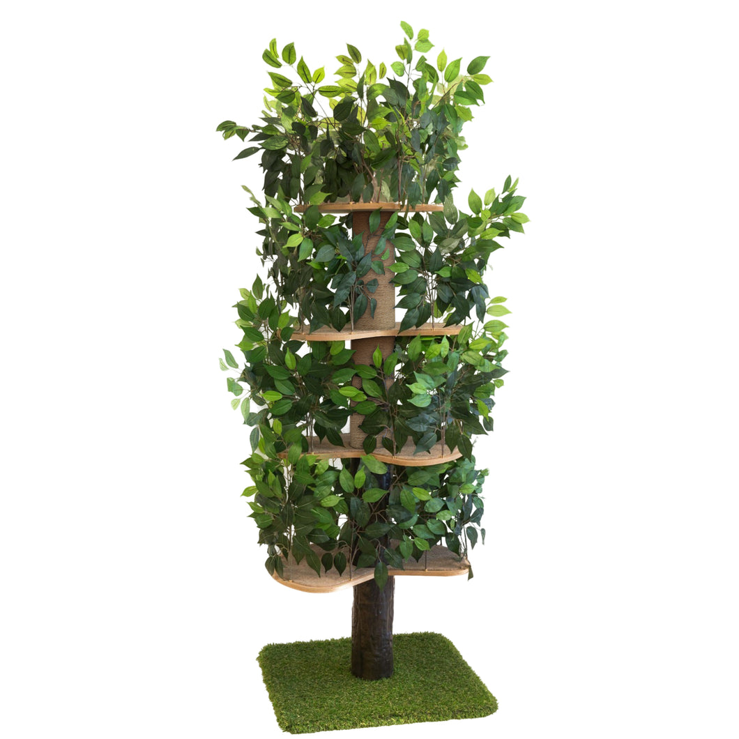 6-ft Interchangeable Leaves Extra Large Cat Tree Square Base, Zen Green