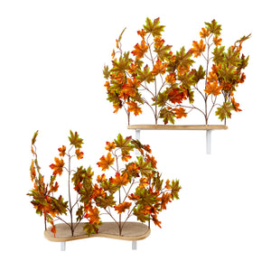 Interchangeable Leaves Curved Cat Canopy (Set of Two), Mixed Maple