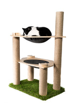 Load image into Gallery viewer, 2-Level Cat Condo with Hammock Bed and Scratching Post