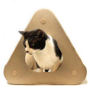 On2 Pets Cat Scratching Activity Pyramid, Premium Sisal Cat Scratcher with Three Cat Scratching Posts, Made in USA with Love and Care