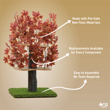 Load image into Gallery viewer, 4ft Interchangeable Leaves Cat Tree Square Base, Deep Plum