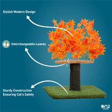 Load image into Gallery viewer, 2ft Interchangeable Leaves Cat Tree Square Base, Orange Blaze