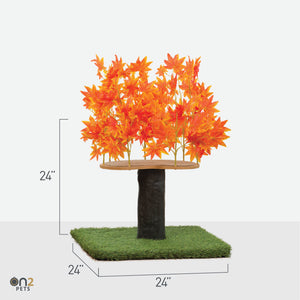 2ft Interchangeable Leaves Cat Tree Square Base, Orange Blaze