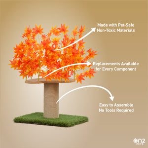 2-ft Interchangeable Leaves Kitty tree w/ Scratching Post in Orange Blaze