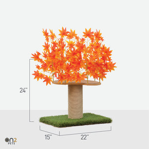 2-ft Interchangeable Leaves Kitty tree w/ Scratching Post in Orange Blaze