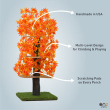 Load image into Gallery viewer, 5ft Interchangeable Leaves Cat Tree Square Base, Orange Blaze
