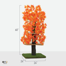 Load image into Gallery viewer, 5ft Interchangeable Leaves Cat Tree Square Base, Orange Blaze