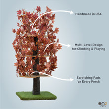 Load image into Gallery viewer, 5ft Interchangeable Leaves Cat Tree Square Base, Deep Plum