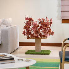 Load image into Gallery viewer, 2-ft Interchangeable Leaves Kitty tree w/ Scratching Post in Deep Plum