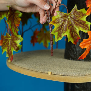 5ft Interchangeable Leaves Cat Tree Round Base, Mixed Maple